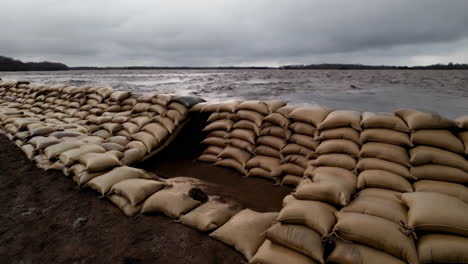 flood control measures with sandbags