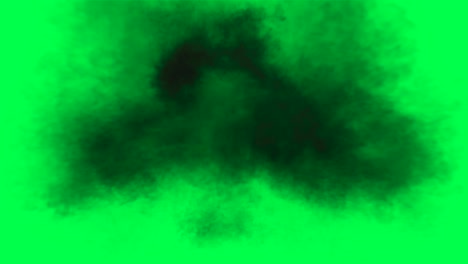 black smoke cloud on green screen