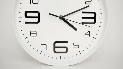 wall clock isolated on white background, showtime 04.11 am or pm.