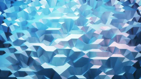 stylish blue creative abstract low poly background in 4k. abstract waves move on glossy surface in loop. smooth soft seamless animation. simple minimalistic geometric bg.