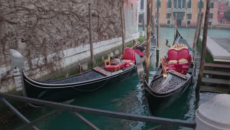 venetian gondolas on serene turquoise canal