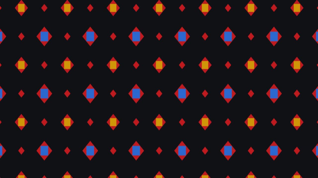 Futuristic Loop Animation Featuring Glowing Orange Dots and Purple Diamond Shapes on a Black Background Perfect for Digital Slides Motion Graphics Backgrounds and Modern Visual Design Projects