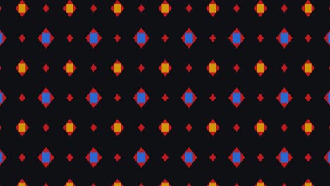 futuristic loop animation featuring glowing orange dots and purple diamond shapes on a black background perfect for digital slides motion graphics backgrounds and modern visual design projects