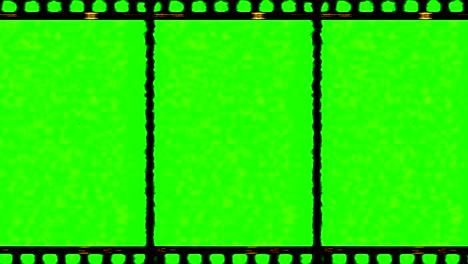 vintage old grunge film strip frame with chroma key green screen