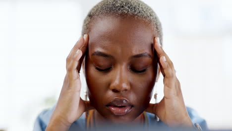 Pain,-headache-and-black-woman-with-migraine