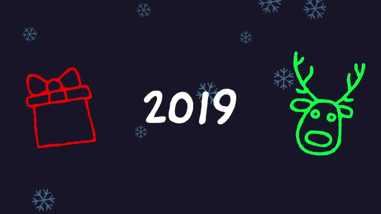 2019 written on black background