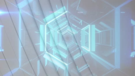 animación de círculos blancos sobre el túnel digital