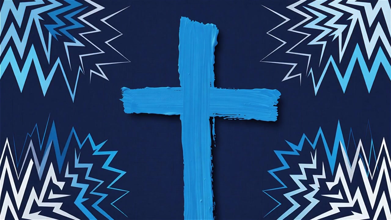 Cruz Cristiana con Luz Celestial, Fondo para Adoración.