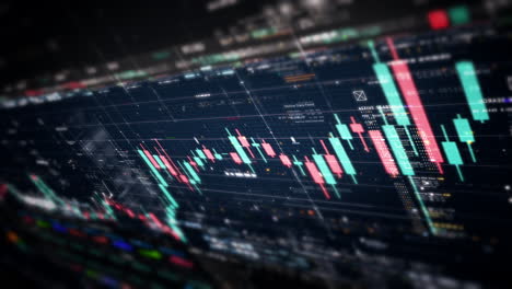 business stock market, trading, info graphic with animated graphs, charts and data numbers insight analysis to be shown on monitor display screen for business meeting mock up theme