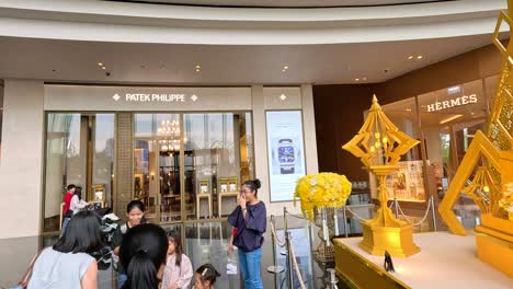 luxury shopping mall with high-end boutiques