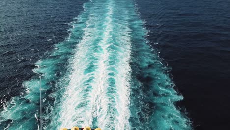 ship wake in turquoise ocean