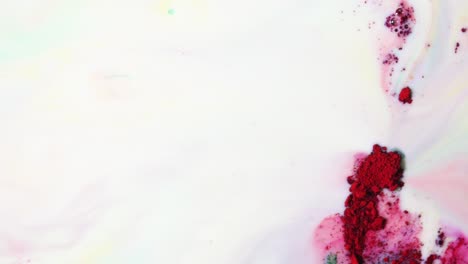 arte de leche abstracto con pigmento rojo