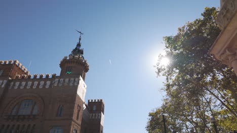 the towering castle of the three dragons, a renowned landmark in barcelona, spain - panoramic