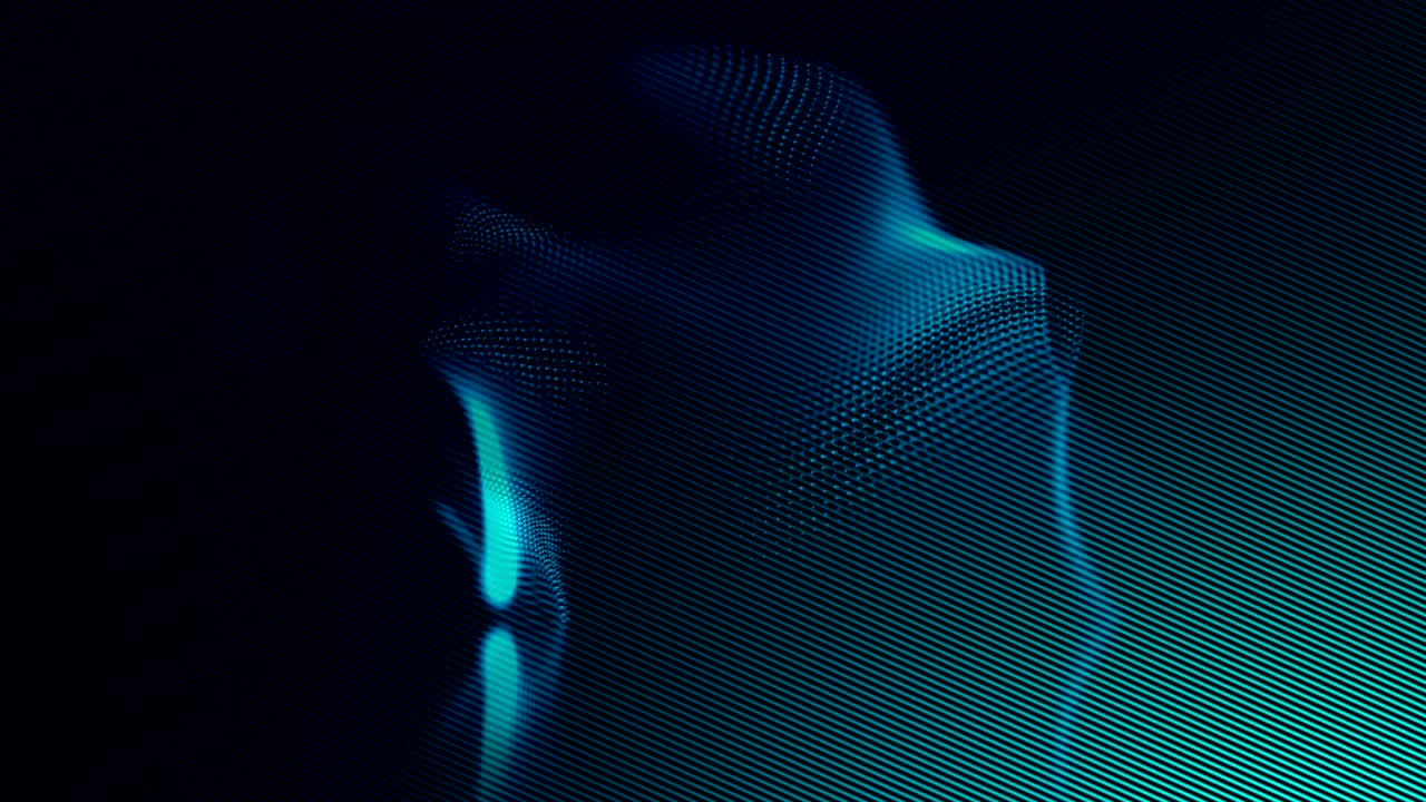 Blue mesh technology wavy background