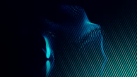 blue mesh technology wavy background