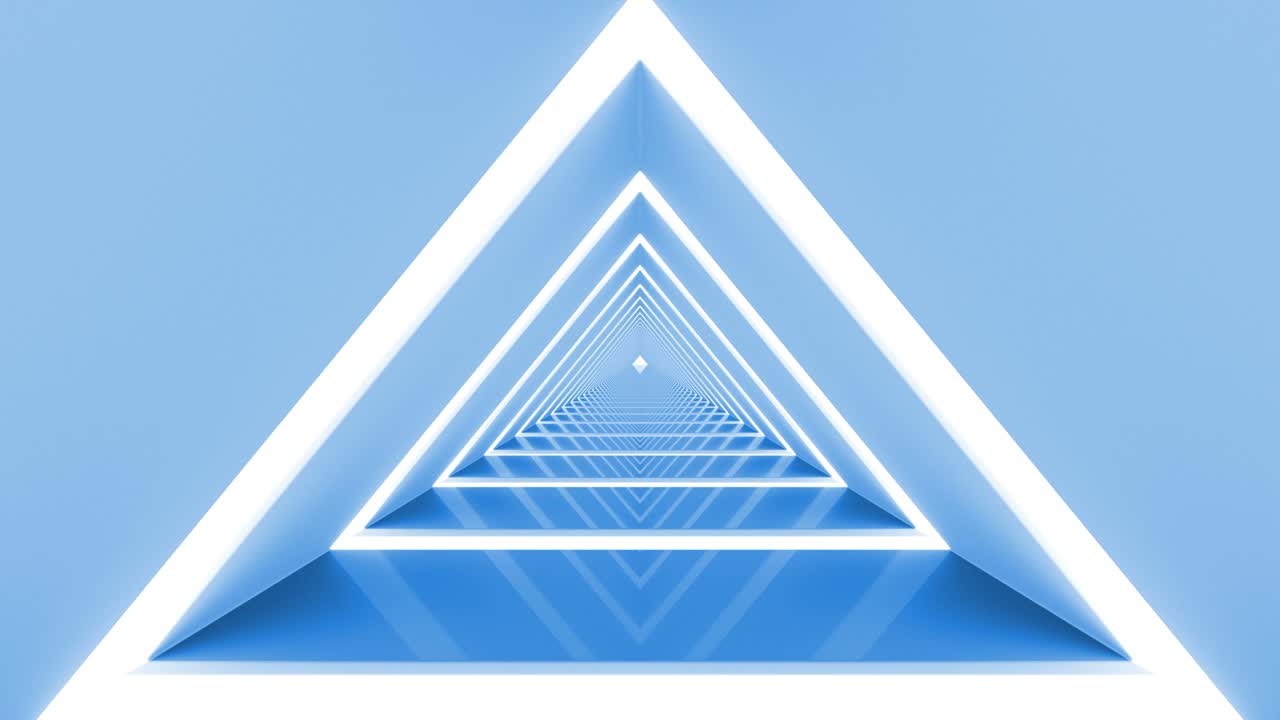 파란색 삼각형 루프 배경 터널