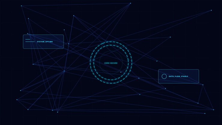 Digital Network Interface with Data Security HUD Elements