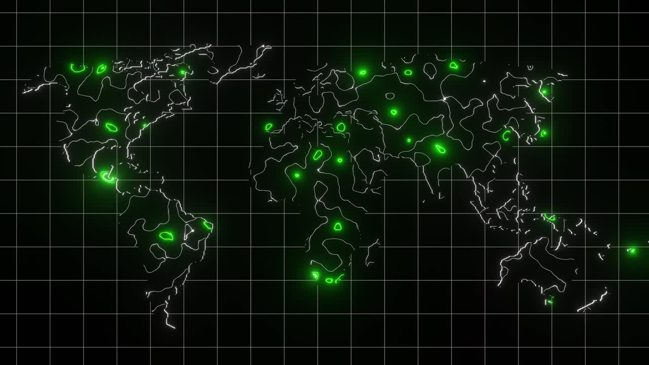 Sci fi world map rendered animation in loop.