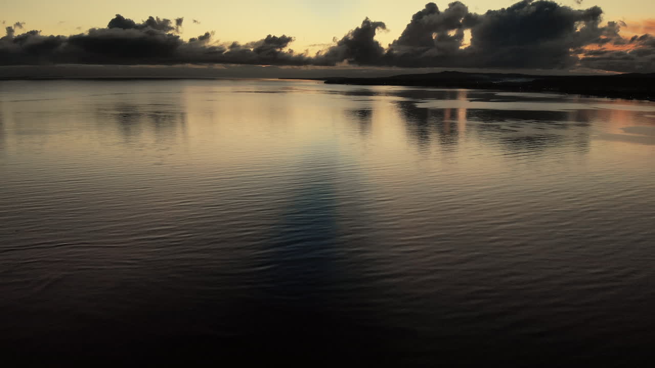 Drone looking down in sunrise. Papua NewGuinea