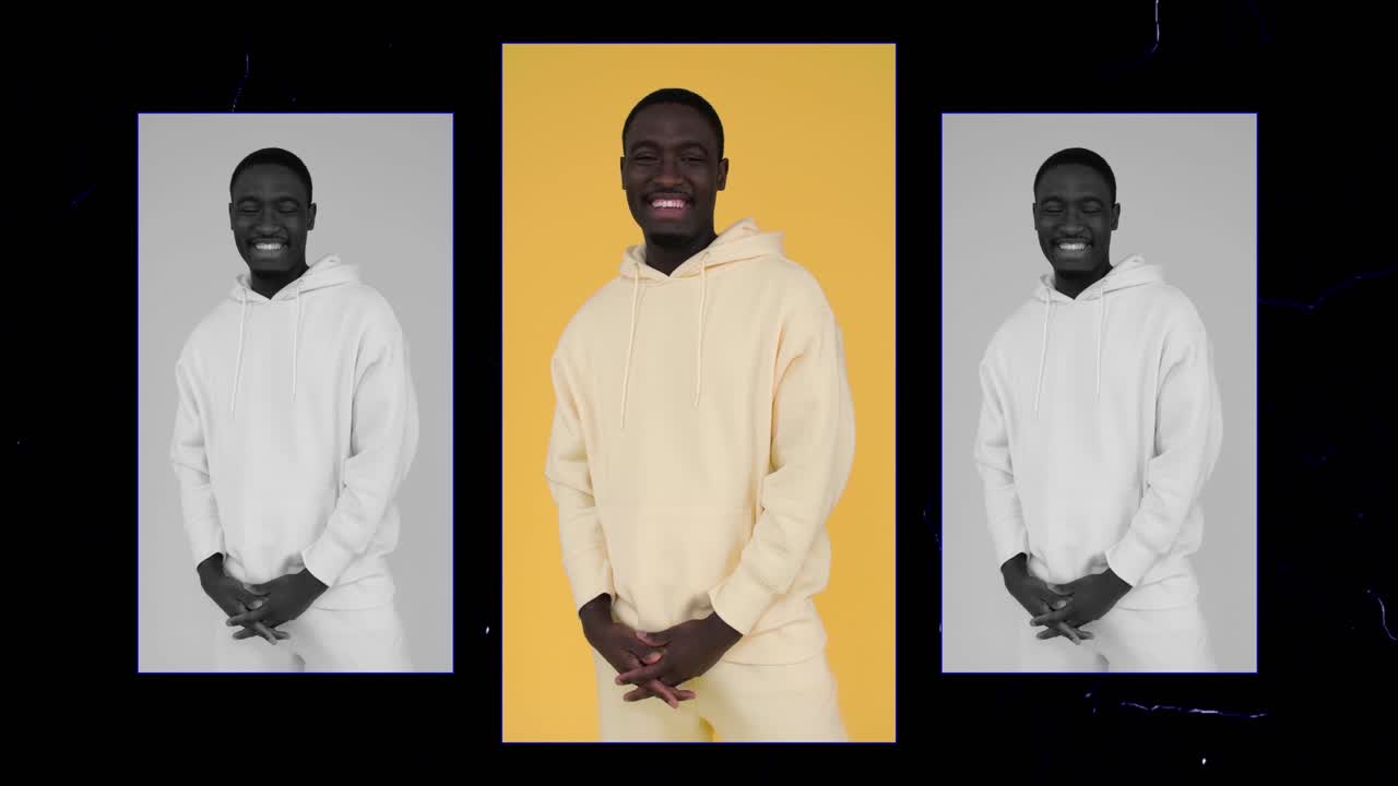 Un modello moderno di motion graphics progettato per transizioni match cut di foto verticali per contenuti video