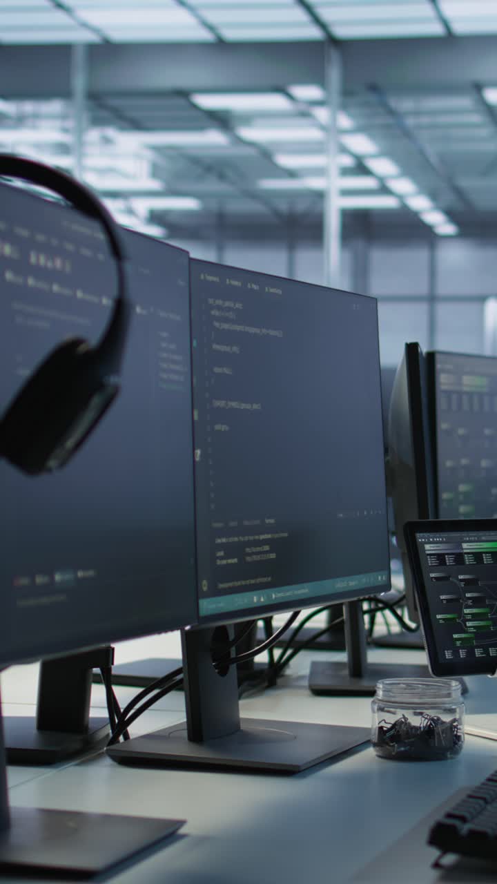 Vertical video Electronic devices in empty data center