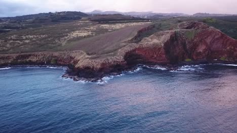 Aerial-View-Of-Salt-Bond-Beach-Park-By-Calm-Blue-Sea-In-Kauai,-Hawaii