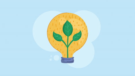 ecology bulb with plant animation