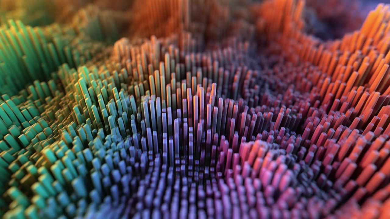Fundo de Movimento 3D Abstrato com Pilares Coloridos em Movimento