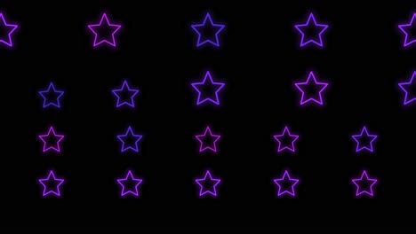 Pulsing-neon-purple-stars-pattern-in-rows-1