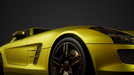 luxury sport car in dark studio with bright lights