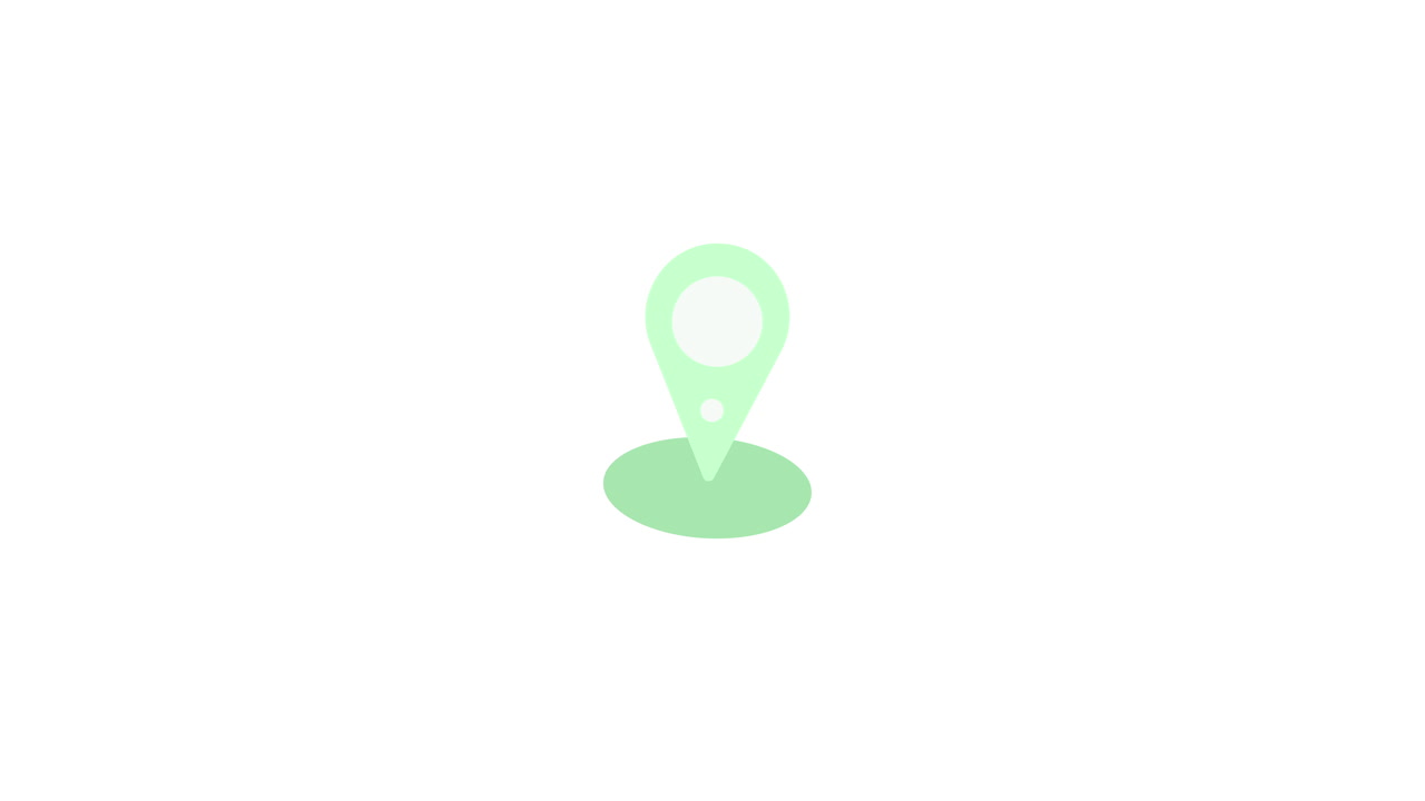 Animated Green Location Pin Icon on White Background