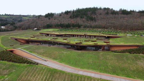 flying around a cutting-edge winery in the rolling hills of tuscany