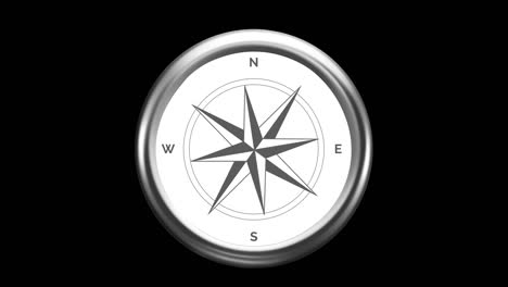 Wind rose compass with spinning pointers