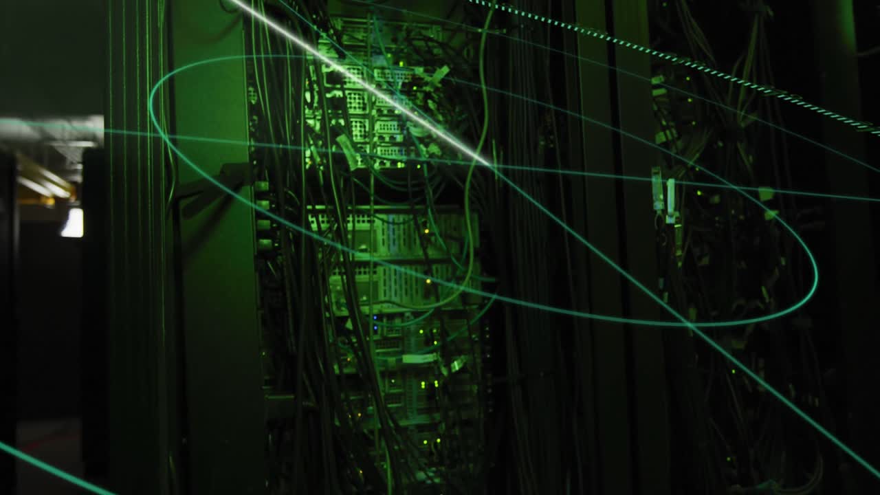 animación de escaneo de alcance contra el primer plano de un servidor de computadora