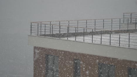 snowy rooftop of a building