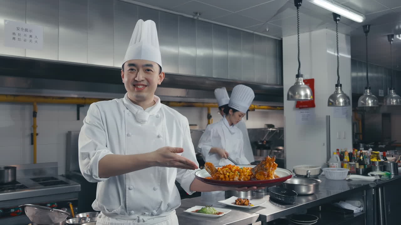 Professional chefs in uniform recommend Eco-Conscious Advocating Sustainable Seafood in modern kitchen at restaurant