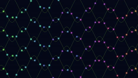 vibrant crisscrossing lines create diamond pattern on black