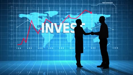 business people in front of global business interface
