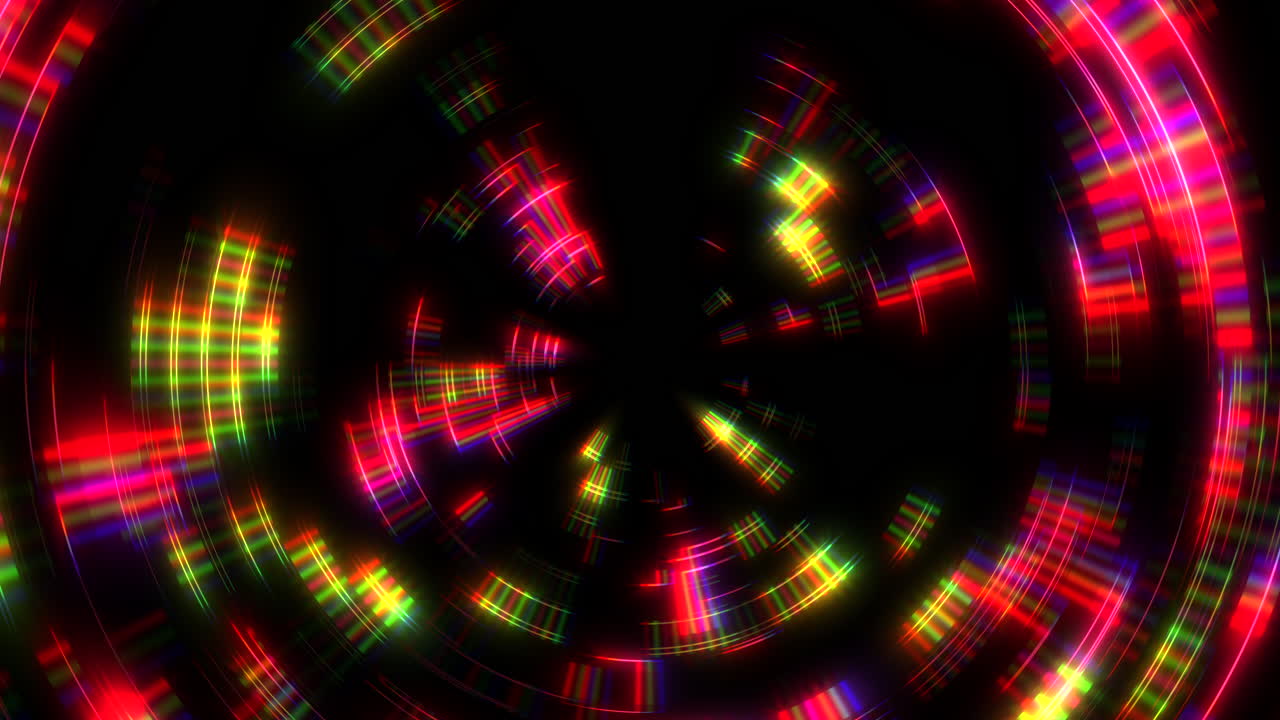 Linee a spirale colorate e vibranti che convergono verso il centro in un motivo circolare.