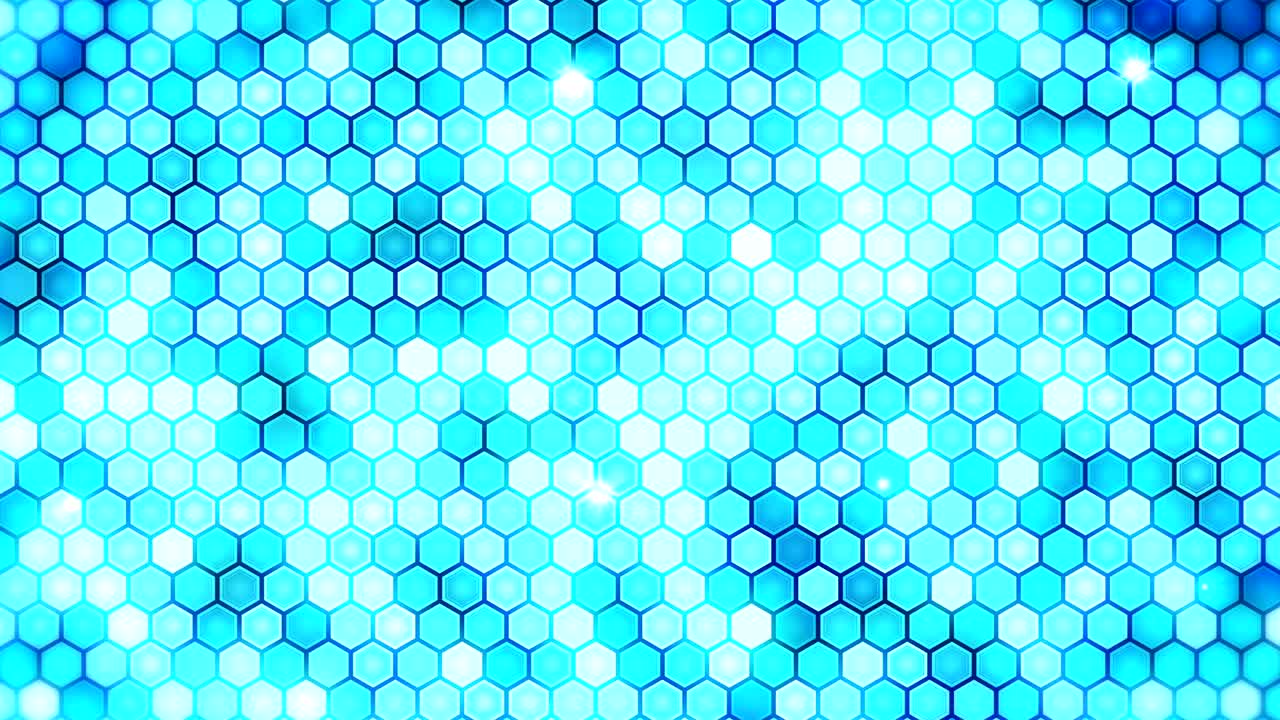 relámpago eléctrico de fondo de panal de miel. hexágono eléctrico brillante con luz brillante. animación de bucle de tecnología de negocios.