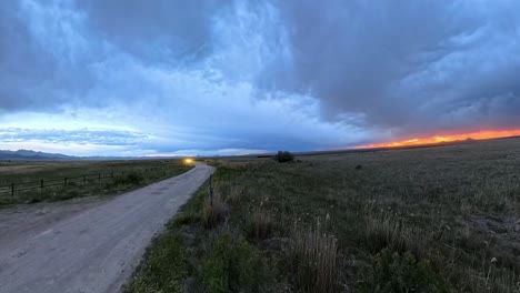 ultra-wide utah red horizon storm sunset time lapse