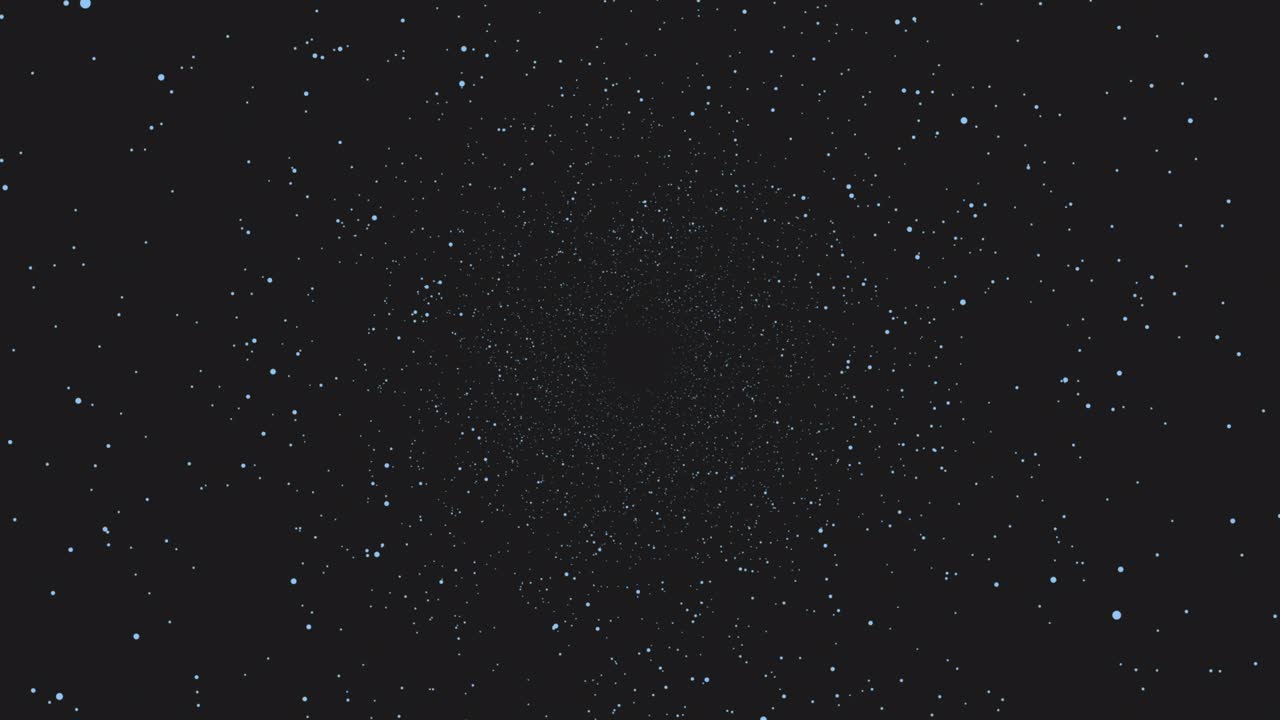 Kilauan neon kecil dan debu angkasa bertebaran di galaksi gelap