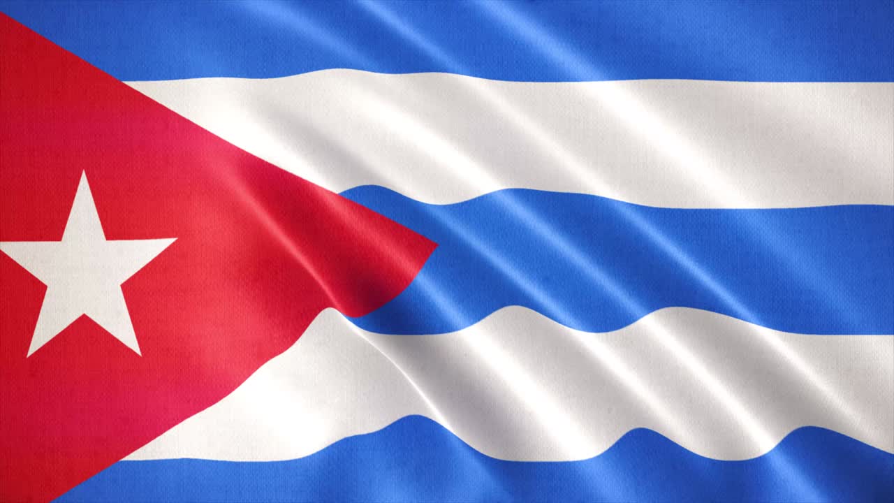 Bandiera realistica di Cuba che sventola, animazione di sfondo con bandiera.