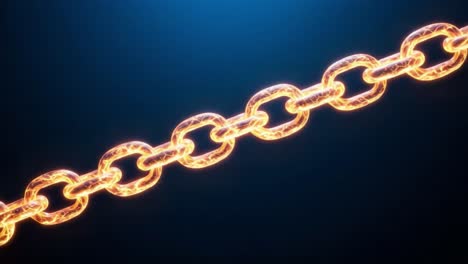 a glowing chain of links: an artistic representation of strength and connection with fiery energy highlighting each link in the chain