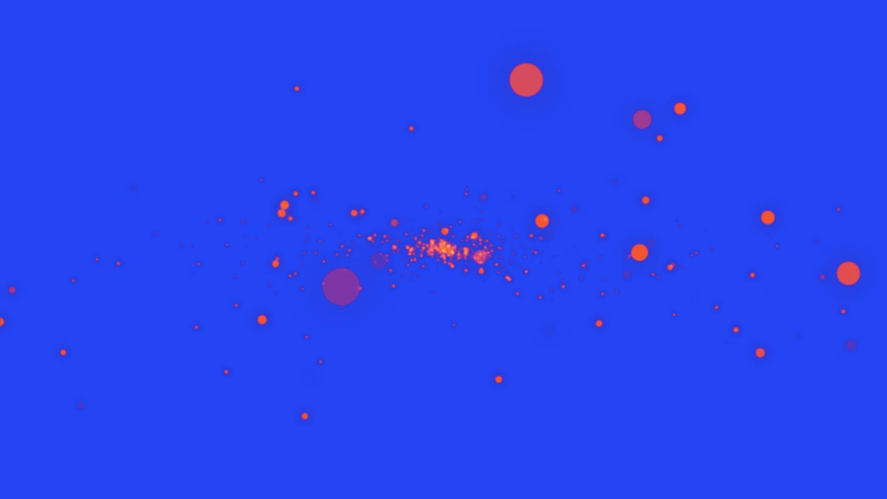 파란색 배경에 추상적인 오렌지색 원