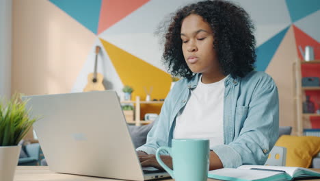 woman studying at home
