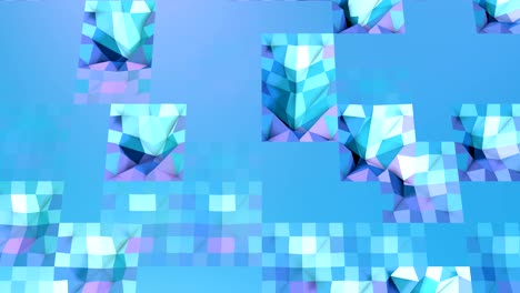 abstracto simple azul violeta baja poli superficie 3d como fondo de dibujos animados 3d. fondo de movimiento poli bajo geométrico suave con polígonos violeta azul puro. fondo de bucle sin costuras 4k fullhd