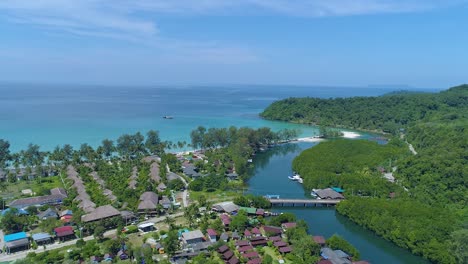 estuary, river to ocean, at koh kood tropical island, thailand