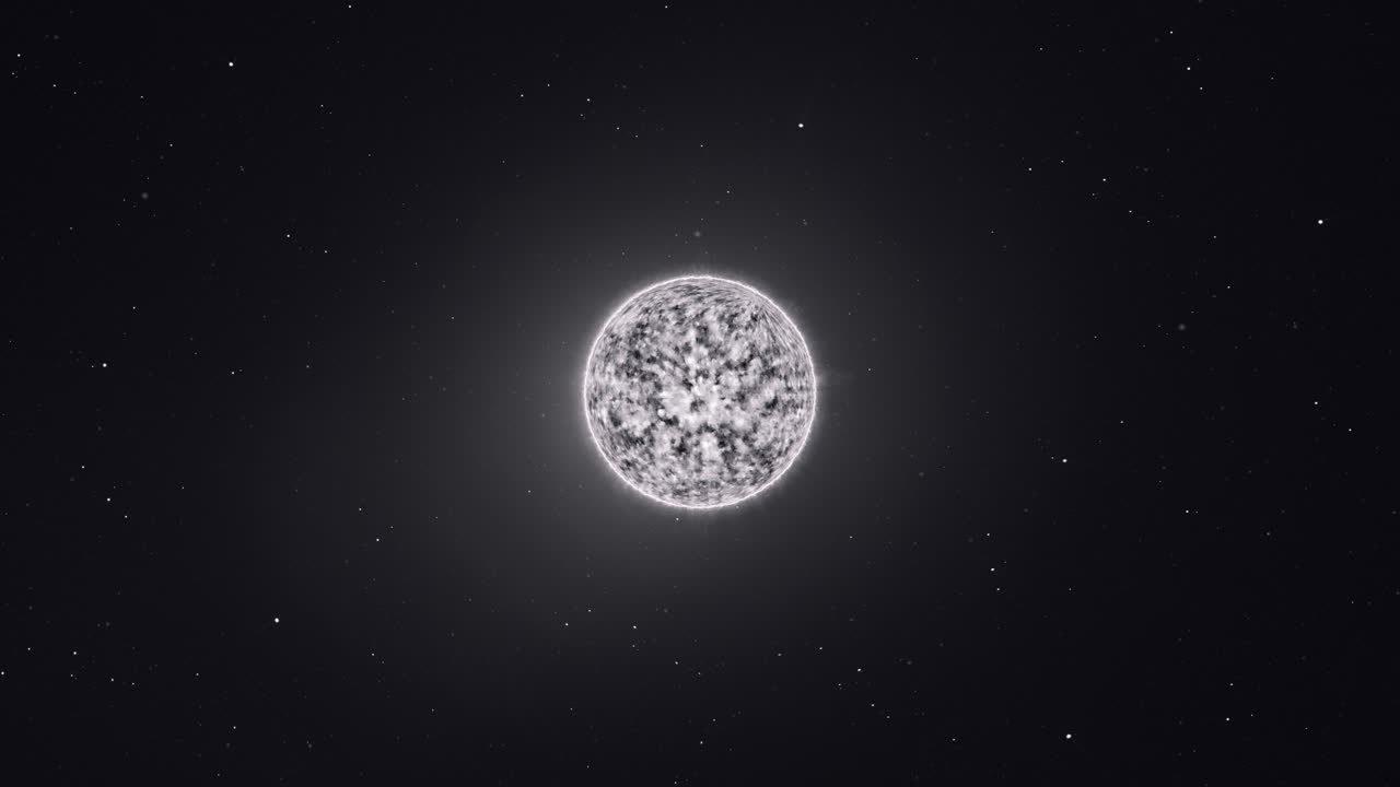 animación 3d de ciencia ficción de una estrella enana blanca en la extensión cósmica del espacio exterior