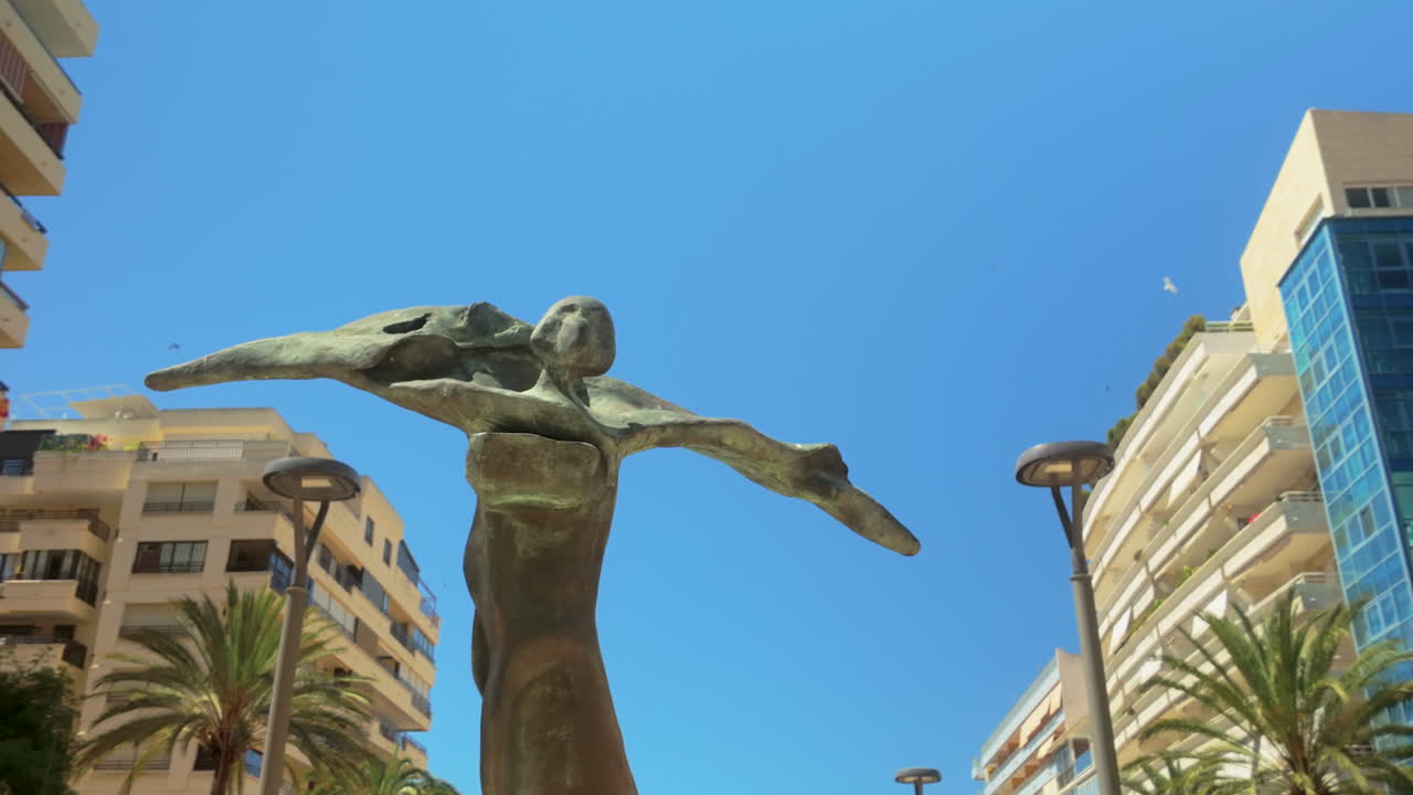 Bronze Sculpture in City Setting